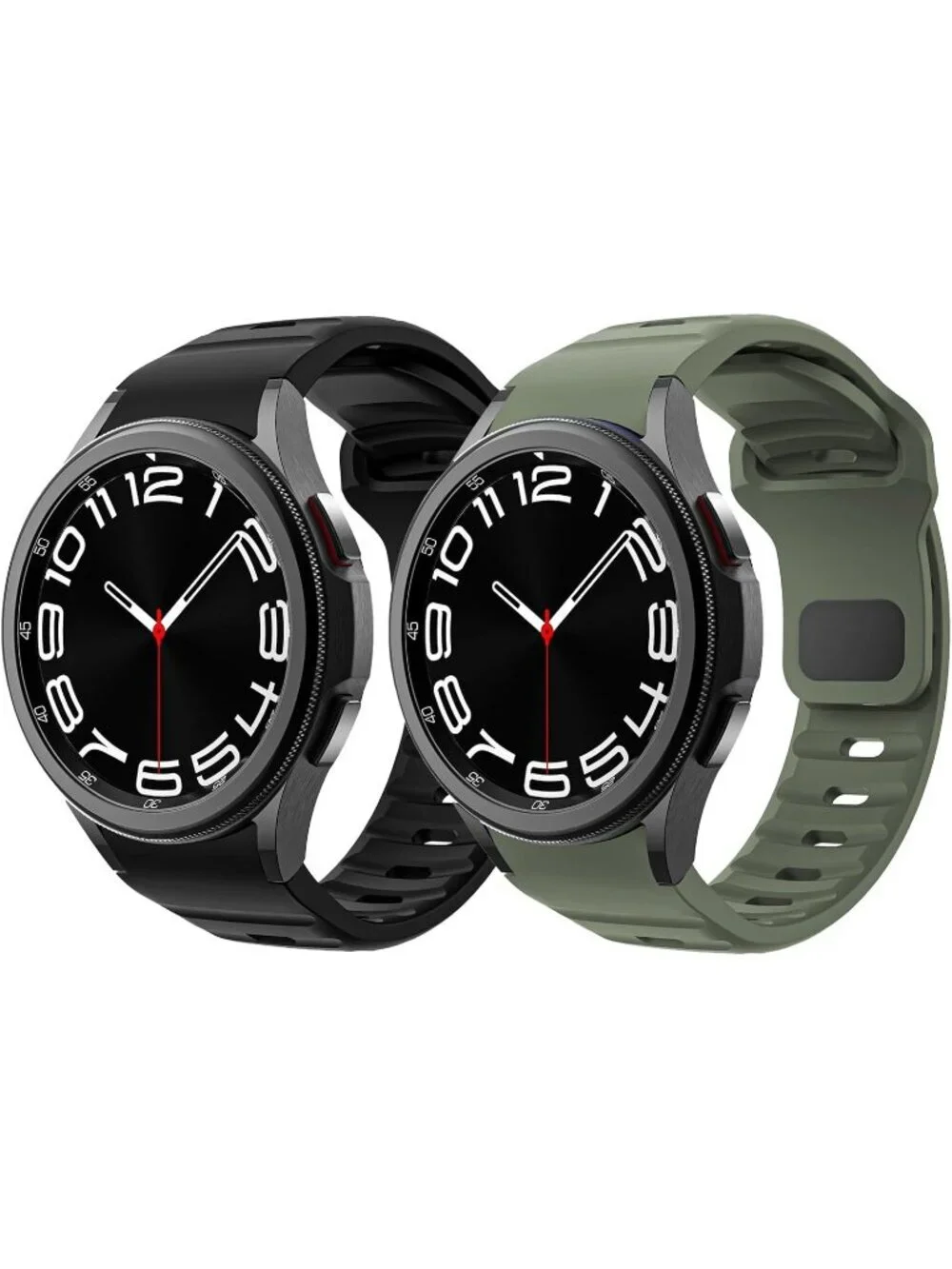 Men's Black Army Green Analog Two Pack Replacement Samsung Galaxy Classic Watch